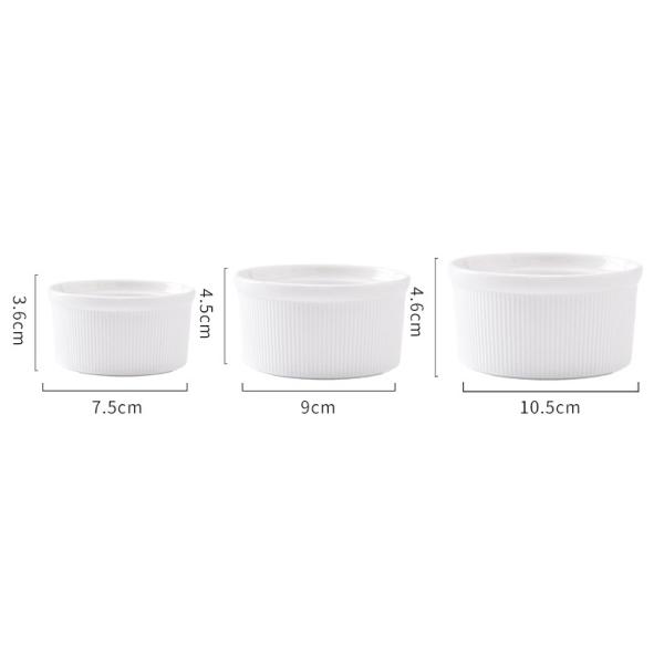 Plain Porcelain Dessert Bowls 7.5cm To 10.5cm