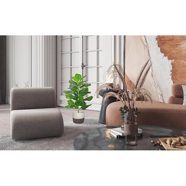 Artificial Fiddle Leaf Fig Tree/Faux Ficus Lyrata for Home Office Decoration, Ships in Silvery Gray Planter