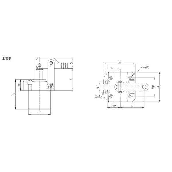 Automatic Hydraulic Link Clamp Cylinder High Performance Tightness Big Force Kosmek Type