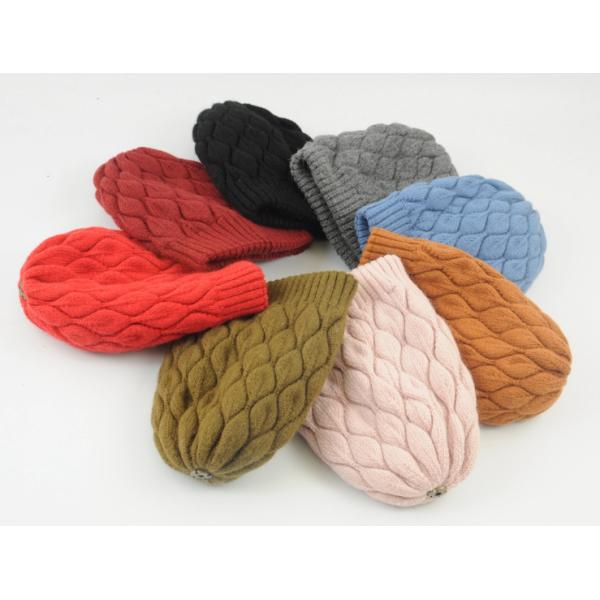 Winter Knitted Real Fur Girls Pom Pom Beanie Hat 100% Acrylic Wool Keep Warm