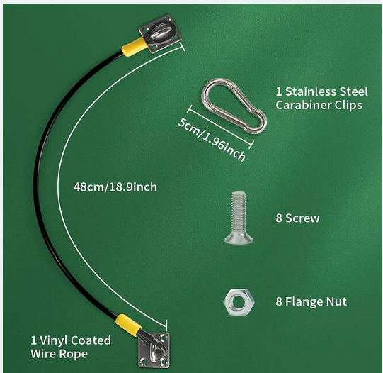 Stainless Steel Wire Rope Trash Can Lid Lock Metal Universal Lid Lock For Outdoor Garbage Cans