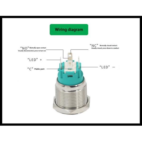 IP66 RoHS Waterproof Keyboard Button LED Illuminated Metal Button