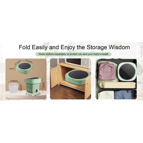 Plastic Tub Fully-automatic Portable Mini Folding Washing Machine for Underwear Socks