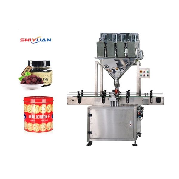 4 Heads Linear Weighing Filling Machine , 1500W Granule Filling Machine