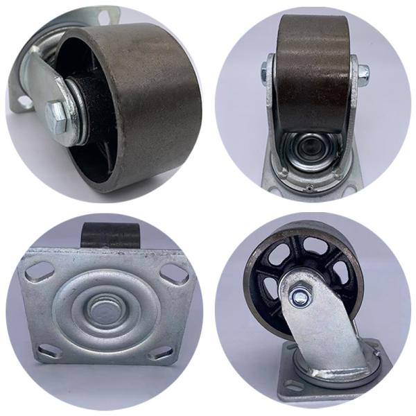 Колеса рицинуса литого железа плиты шарнирного соединения 4 дюймов сверхмощные для оборудования фабрики