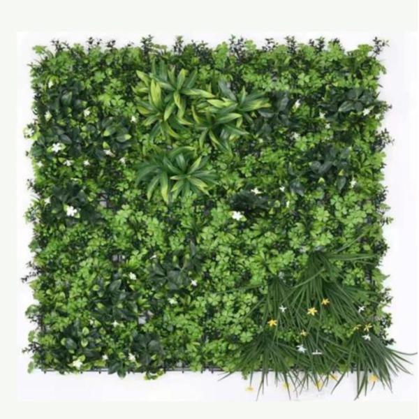 green PE Artificial Grass Wall Panels Outdoor 100cm*100cm