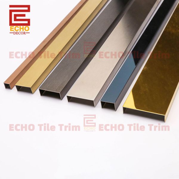 Decorative Black Tile Edge Trim U Channel Stainless Steel Tile Trim 