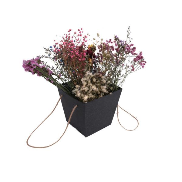 Цветок картона квадрата CDR AI PDF кладет вставку в коробку ЕВА с ручкой