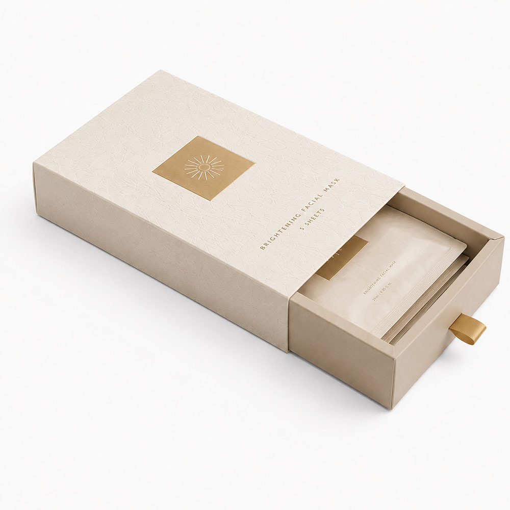 Luxury Rigid Paperboard Custom Drawer Boxes for Facial Mask Packaging