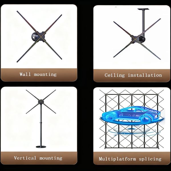 Ventilador holográfico 3D con 768 lámparas LED 1 ms Tiempo de respuesta y 3740 nit Brillo para uso en interiores