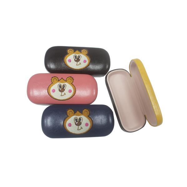 PU Embroidery Kids Hard Shell Eyeglass Cases Children Cartoon Cases