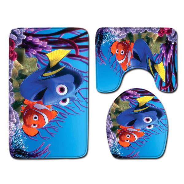 Creative Cute Cat Toilet Mat Set Personalized Dog Toilet Tank Cover Set