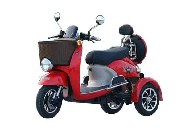 30km/h Max Speed Cargo Tricycle Motorcycle 60V 800W Hub Motor With Front / Rear Basket