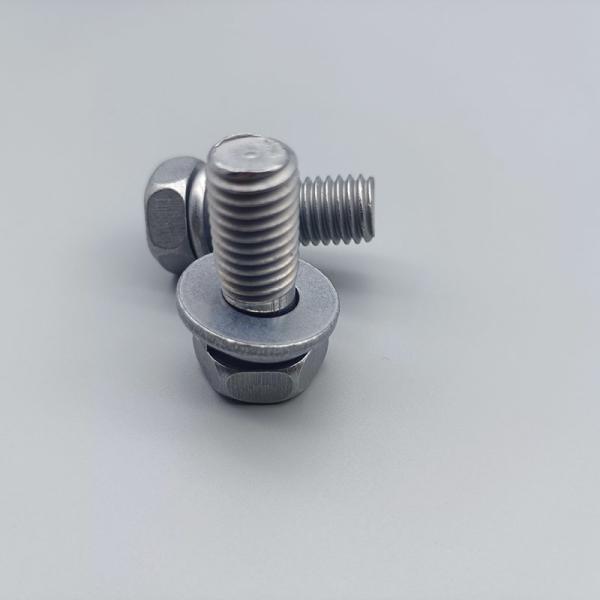 Cross Slot Hex Head Screw Blue White Zinc Spring / Flat Washer Combo