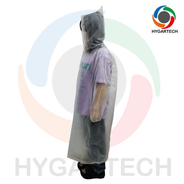 PEVA Portable Reusable Transparent Pocket Raincoat One Size Fits All