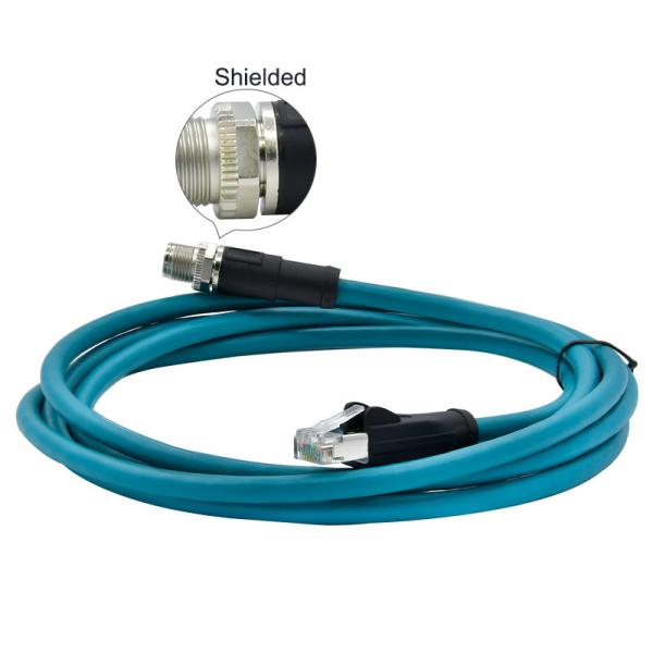 Защищаемый соединитель кабеля ethernet M12 сети водоустойчивый к соединителю Rj45
