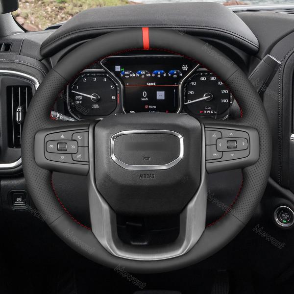 Artificial Leather Steering Wheel Cover for GMC Sierra 1500 Limited Yukon XL 2019 2020 2021 2022