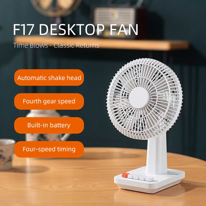 FUSMLI 2025 Usa Wholesale Supply Portable Fan 4000mah Summer Camping Desk Rechargeable Fan with an oscillating head