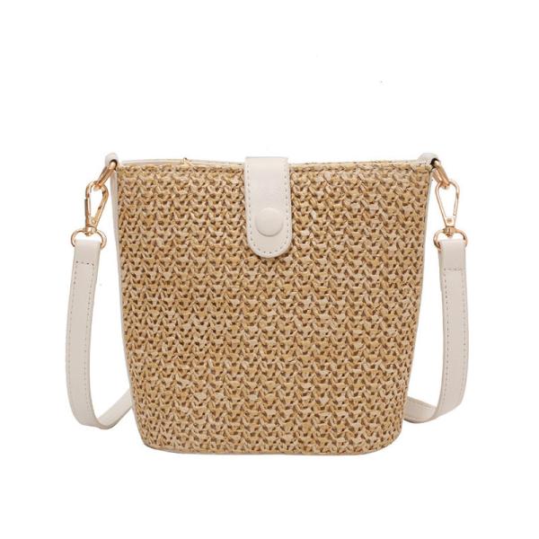 Summer Fashion Versatile Straw Woven Bag One Shoulder Diagonal Bucket