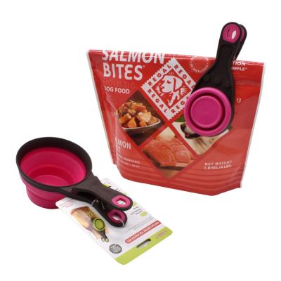 dog food bag clip and scoop pet food bag with spoon  fold the dog food spoon
