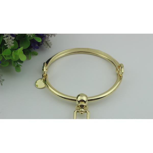 DIY Zinc alloy 90 mm light gold leather metal o ring handle for handbag