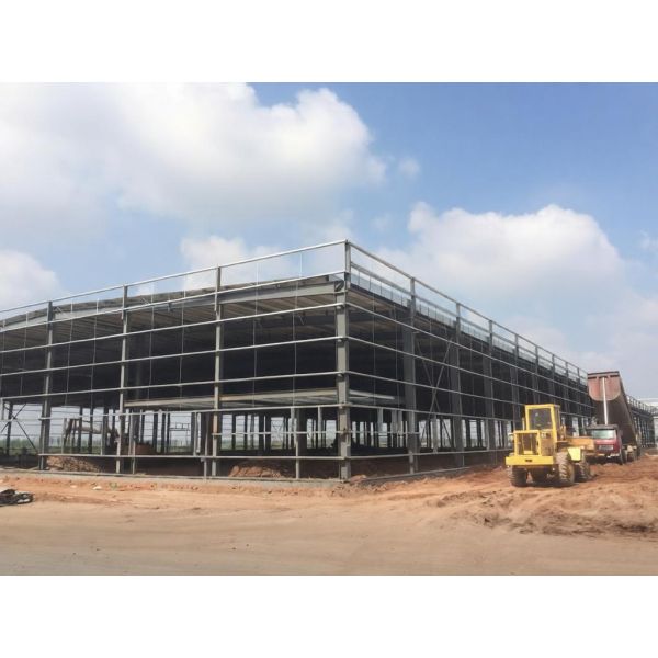 Prefabricated Industry Corrugated Metal Roofing Heavy Light Structural Steel Frame Construction Warehouse