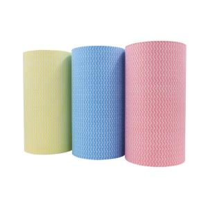 Colored Wave Pattern 35gsm Spunlace Nonwoven Fabric Food Safe