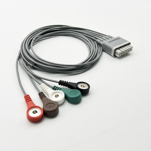 Серый цвет TPU 0.9m подводящих проводов TM60/80 ECG EY6511B телеметрии Mindray