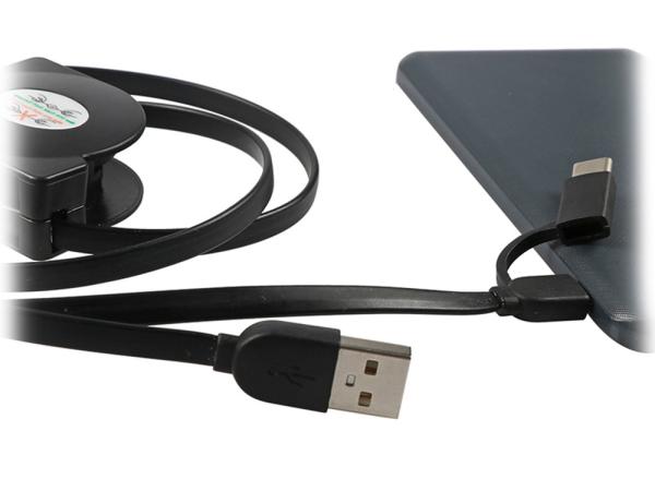 Retractable 2 In 1 Micro Usb Type C Charger , Length 100cm USB Extension Wire