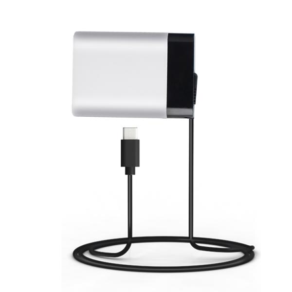 Adaptateur secteur USB-C 60W avec câble fixe, chargeur mural Type-C haute vitesse pour ordinateur portable, tablette et smartphone