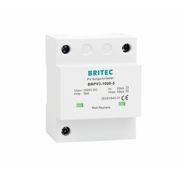 BRPV3-1000-5 T1 50kA DC 1000V 5kA Type 1+2 PV surge protector surge arrester  solar surge protection device t1 t2 dc SPD Photovoltaic SPDs