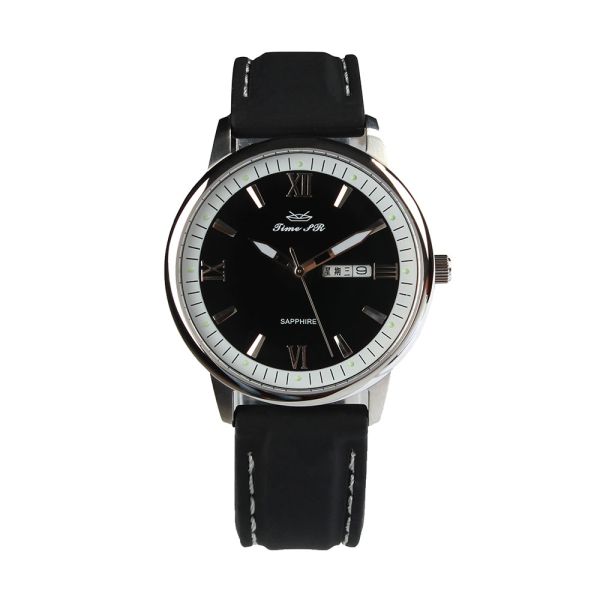SHX Classic Black Quartz Watch · 40mm Dial Diameter With Leather Strap And Buckle