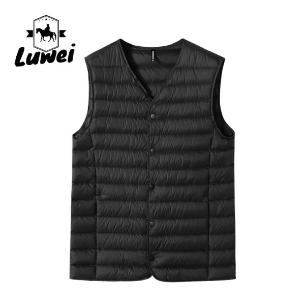 V Neck Bubble Vest Jacket Polyester Легкий спортивный жилет на открытом воздухе