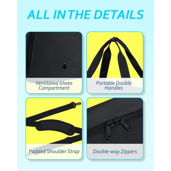 BAGSMART Gym Bag с обувным отсеком и мокрым карманом, легкий спортивный туристический сумка, C TO STORE СПОРТНЫЕ ОБРАЗЫ ВОДЫ