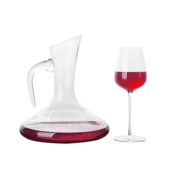 Décanteur et aérateur de vin de cristal sans plomb fabriqué artisanalement en gros.