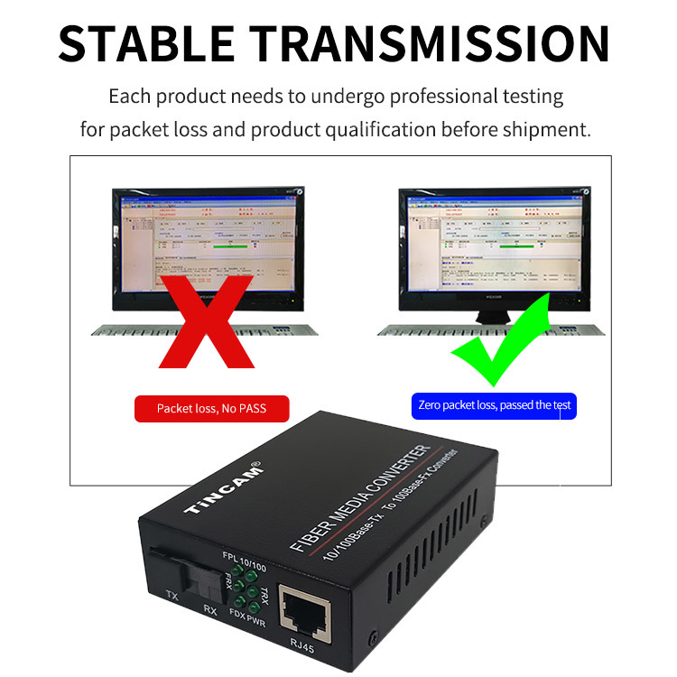 10/100Mbps Fast Ethernet BiDi Single Mode Single Fiber Media Converter 1 SC Fiber + 1 RJ45 Port 25km 1310/1550nm External Power Adapter TNC-ME1312E-S20AB
