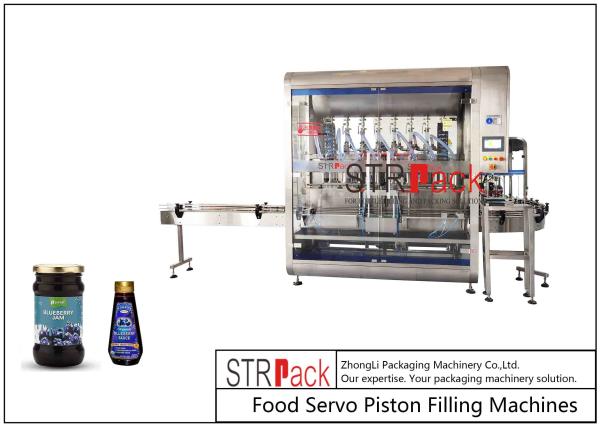 Automatic Piston Glass Bottle Filling Machine 6 Heads 1 Liter for Blueberry Jam