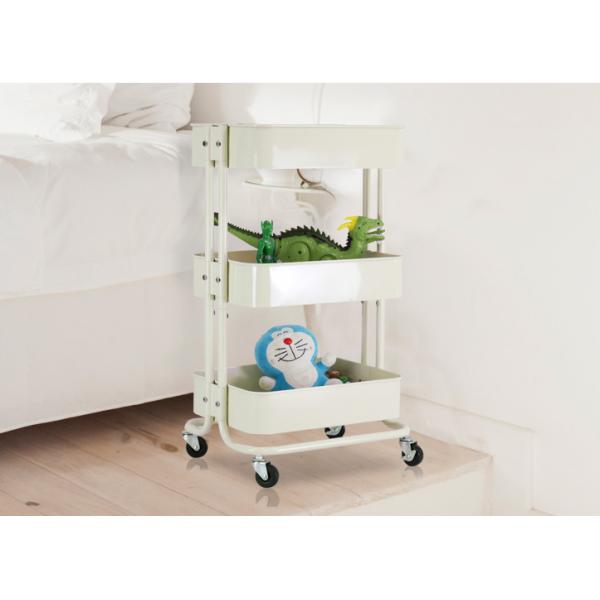 Anti Abrasion Three Tier Storage Trolley , H74cm Bathroom Storage Trolley