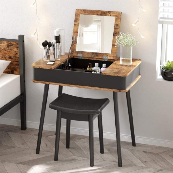 NC Painting 80cm Length Dresser Table With Mirror And Stool