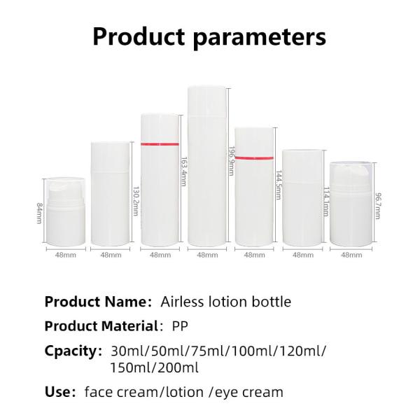 Customized Color Skin Care Packaging Airless Bottle With Special Press Shape UKA62