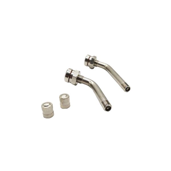 Bend 60° Tubeless Tire Valve Stem Brass Nickel Plated 9.7mm Rim Hole TR545D Bolt In Stems