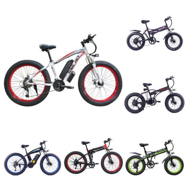1000W Fat Tire Electric Bike Folding Brushless Geared With Lithium Battery 13Ah