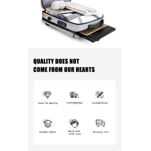 Oxford ABS Shell Business Backpacks School College Tablet Travel Backpack 25L Capacity