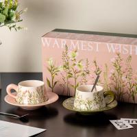 Lily Wind Bell Floral Cups And Saucers Set Perfect Gift For Business Occasions