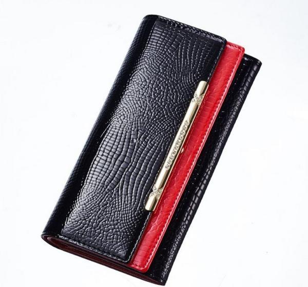2016 new crocodile pattern leather Ms. leather wallet female long section of high-capacity double wallet