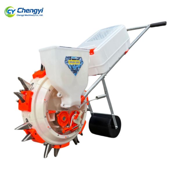 Manual Seeder Machine With Fertilizing Walking Row Drill Portable Combined Sowing Equipment