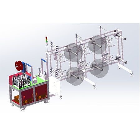 PLC Programming Control Mask Making Equipment , 3 Layer Face Mask Making Machine