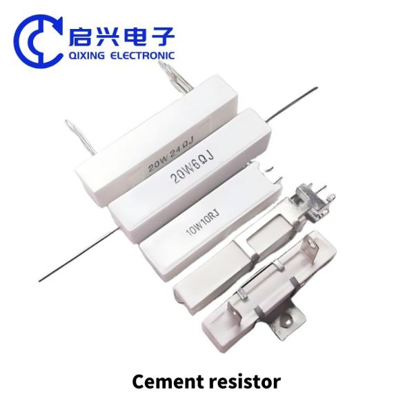 Resistência de enrolamento por fio de alta potência 5W 10W 20W 100W 47 50 100 ohm Resistência de cimento cerâmica