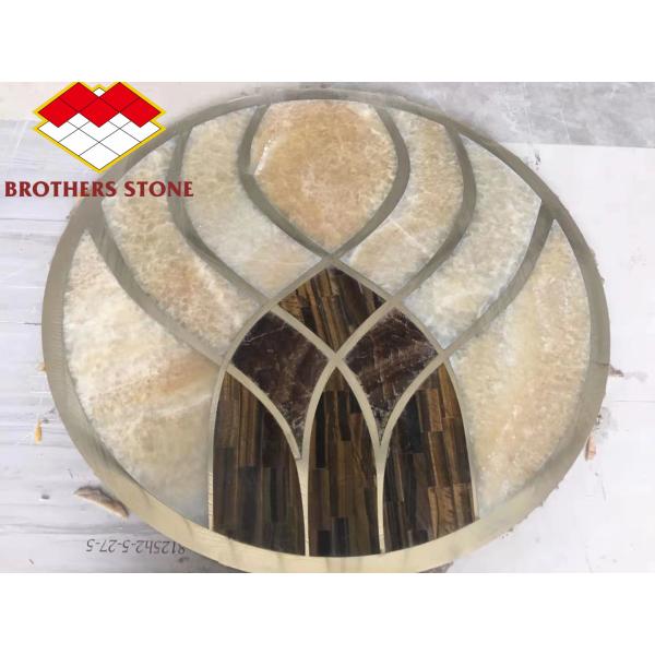 Custom Mosaic Floor Water Jet Medallion Natural Wall Decoration Marble