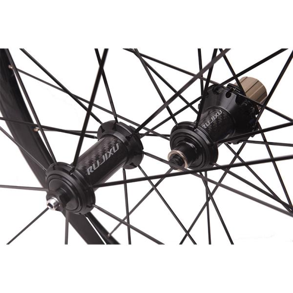 RUJIXU 700c 16/21H Paire de roues G3 30mm Clincher Rim Brake Vélo de route Jantes V Brake Système Corps en fibre de carbone Moyeu 860g/1080g